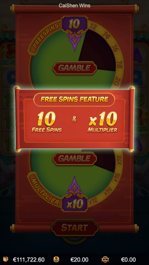 free spin - Caishen wins